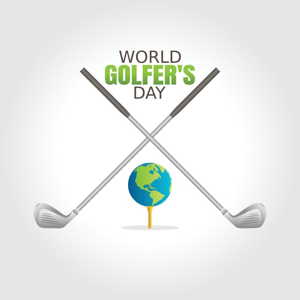 illustration vectorielle de la journée mondiale des golfeurs vecteur
