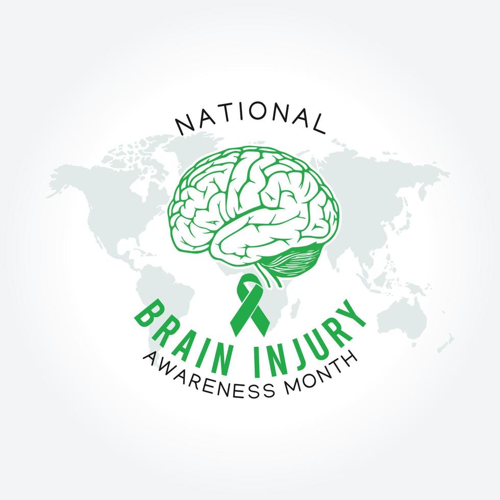 illustration vectorielle du mois national de sensibilisation aux lésions cérébrales vecteur