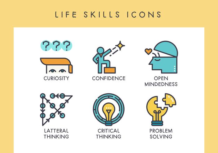 Icônes de compétences de vie vecteur