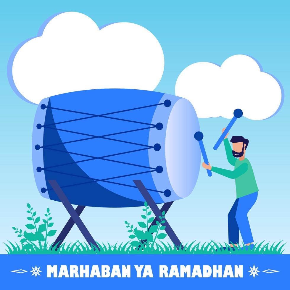 illustration vectorielle personnage de dessin animé graphique du ramadan kareem vecteur