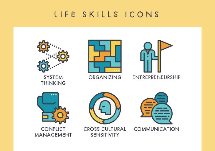 Icônes de compétences de vie vecteur