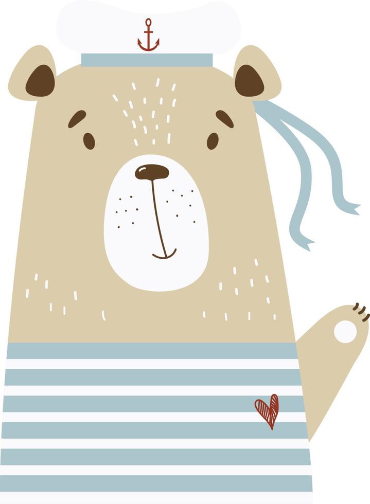 ours marin. illustration vectorielle du personnage de l'ours vecteur