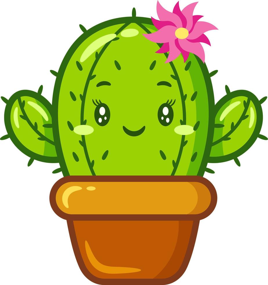 dessin d'autocollant mignon de cactus vecteur
