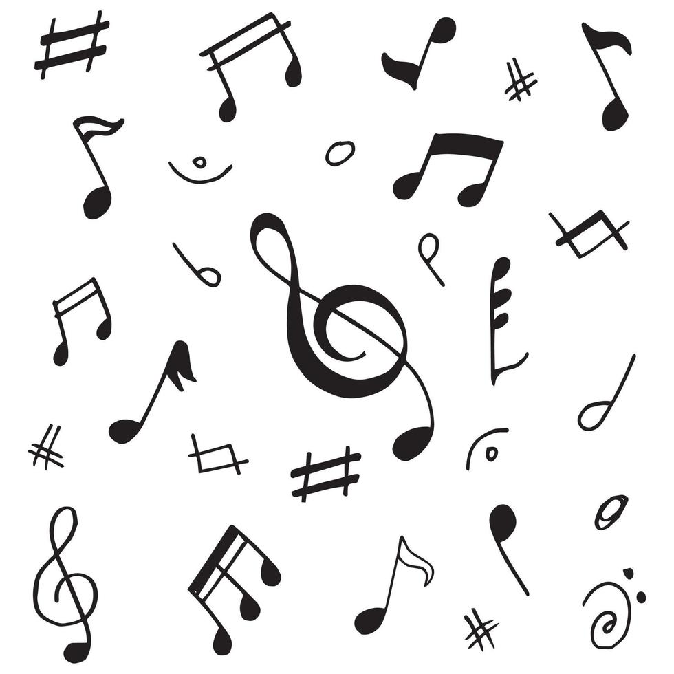 ensemble de notes de musique doodle. illustration vectorielle vecteur