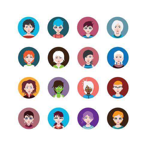 Ensemble d&#39;avatars de personnes avec des arrière-plans vecteur