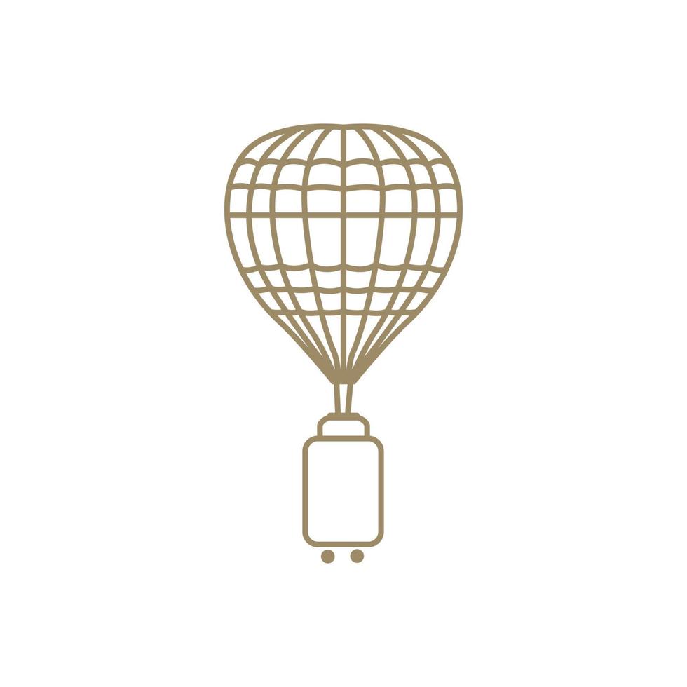 ballons volants avec valise ligne logo symbole icône vecteur conception graphique