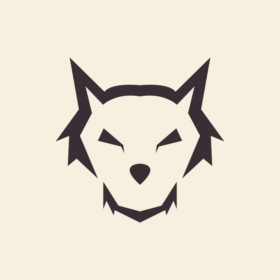 minimal tête loup hipster logo symbole icône vecteur conception graphique illustration idée créatif
