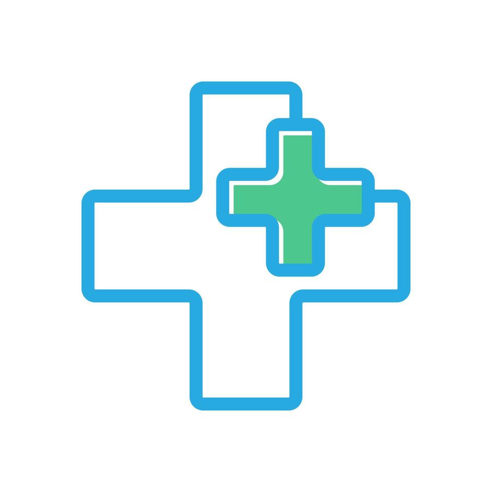icône de symbole de logo de ligne croisée de soins médicaux illustration de conception graphique vectorielle vecteur
