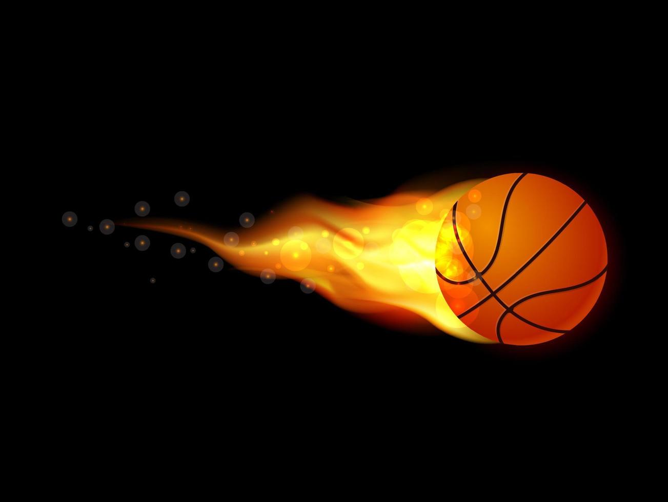 ballon de basket flammé vecteur