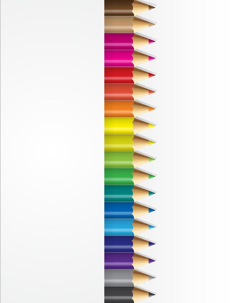 collections de crayons de couleur avec fond blanc. illustration vectorielle vecteur