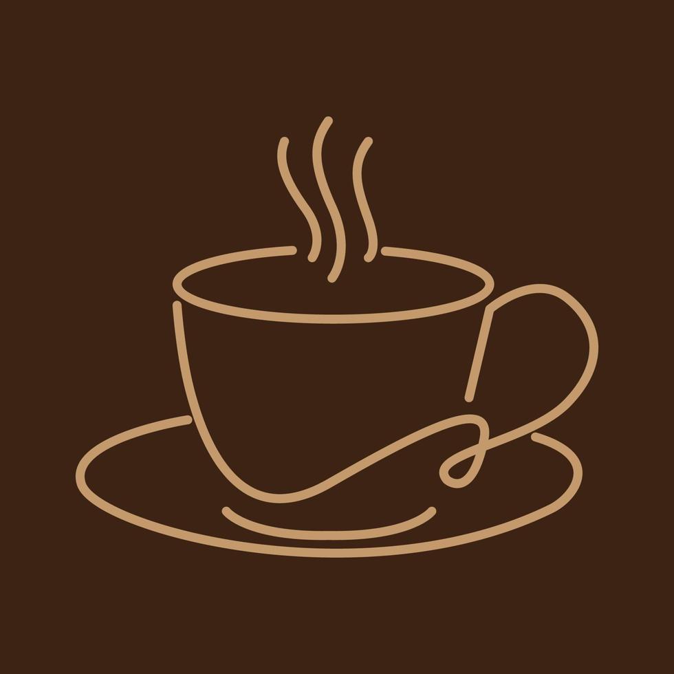 ligne continue tasse de café chocolat logo design vecteur symbole graphique icône signe illustration idée créative