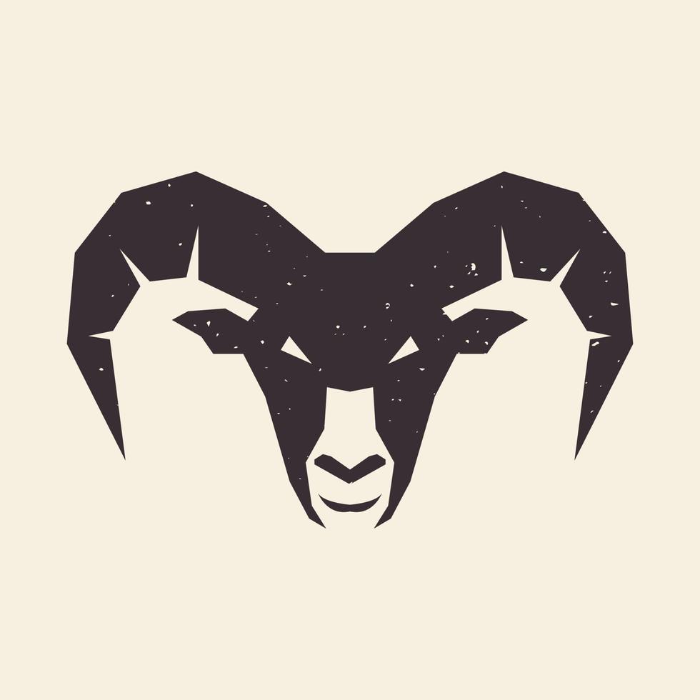 visage chèvre pygmée vintage logo symbole icône vecteur conception graphique illustration idée créatif
