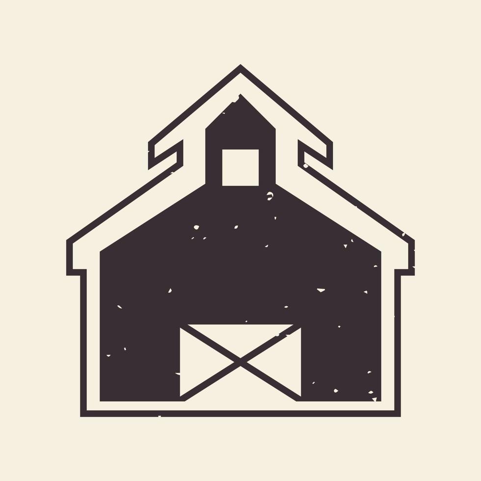 hangar vintage agriculteur logo symbole icône vecteur conception graphique illustration idée créative