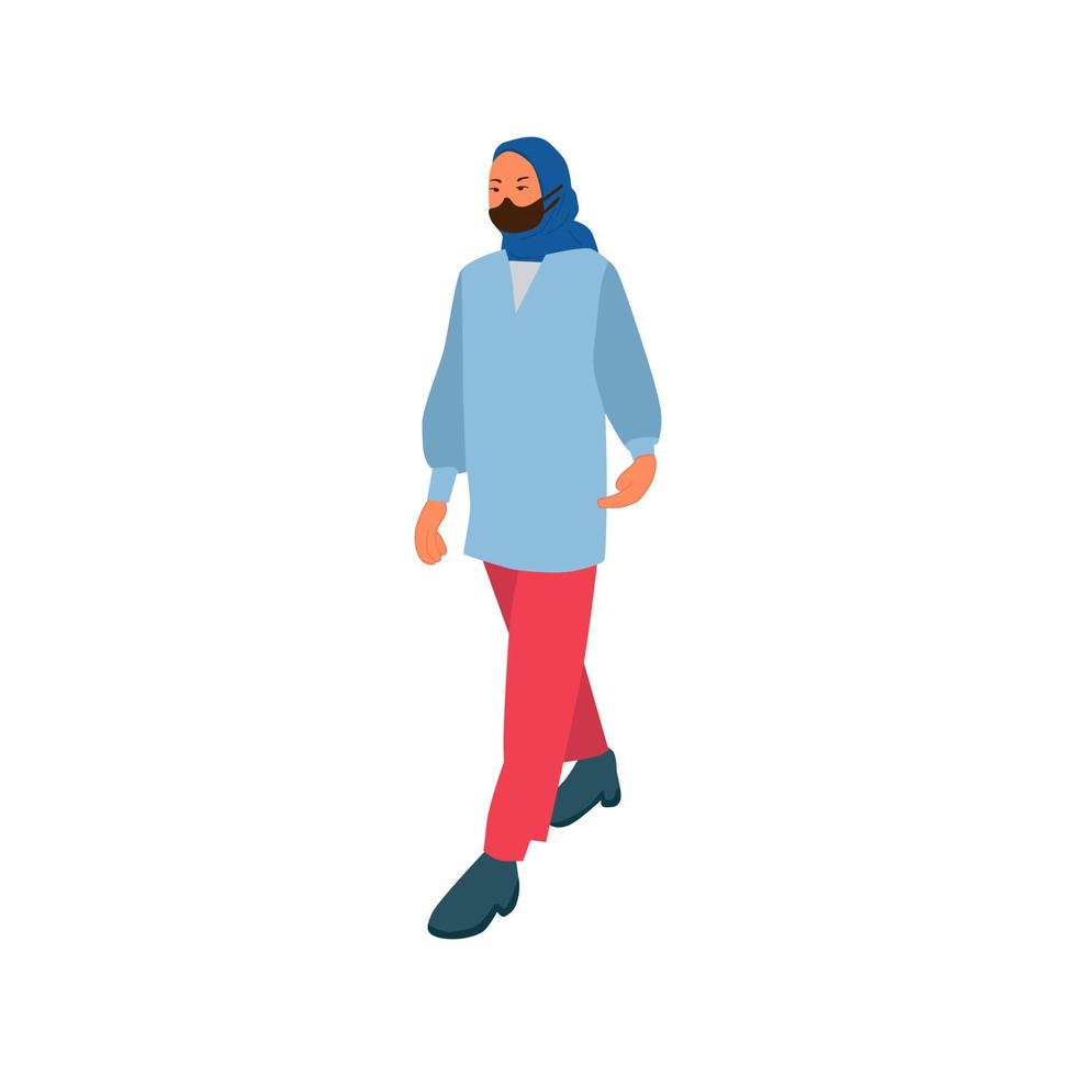 illustration de femme hijab vecteur