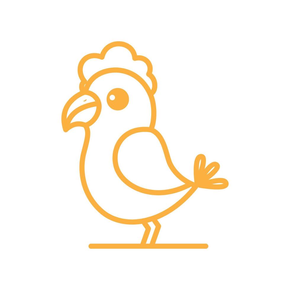 mignon ligne poulet petit logo design vecteur graphique symbole icône signe illustration idée créative