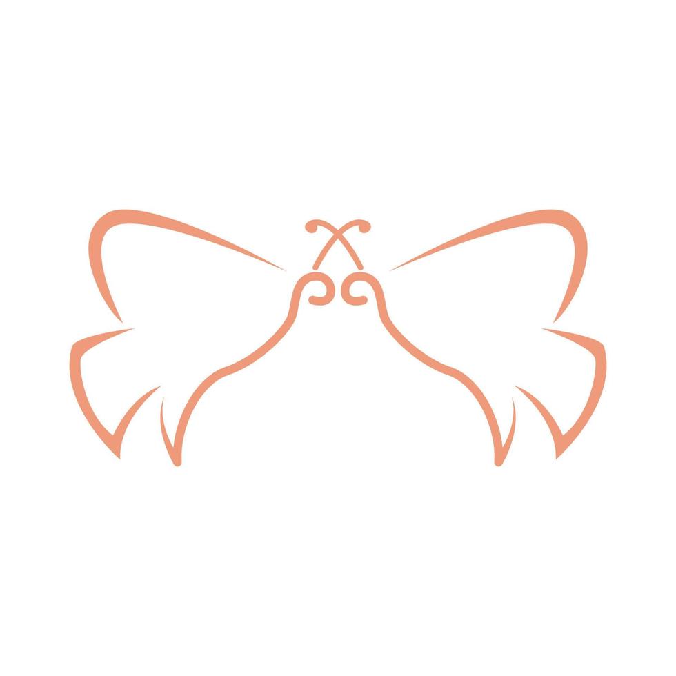 conception de logo jumeau papillon isolé symbole graphique vectoriel icône illustration idée créative