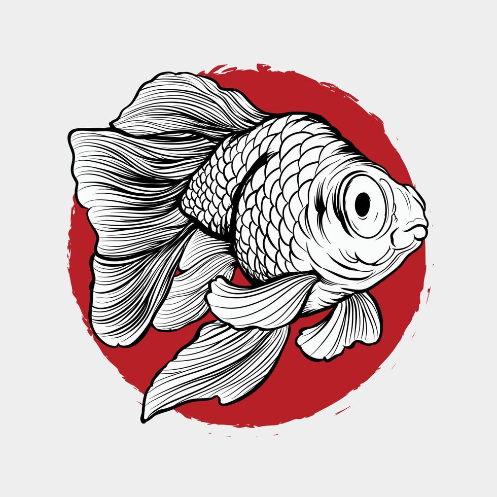 illustration vectorielle de poisson rouge vecteur