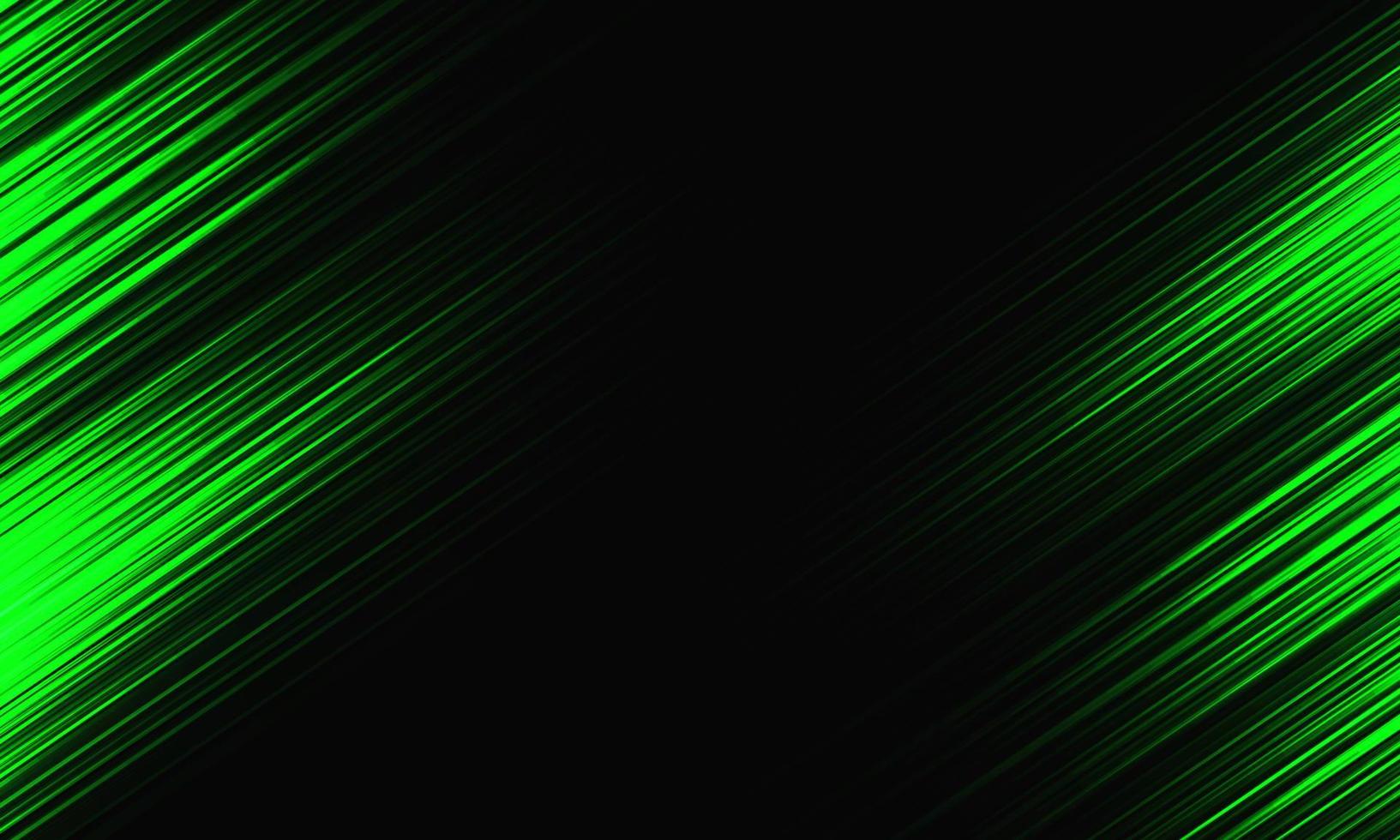 dynamique de la vitesse de la lumière verte abstraite sur le vecteur de fond futuriste de la technologie noire
