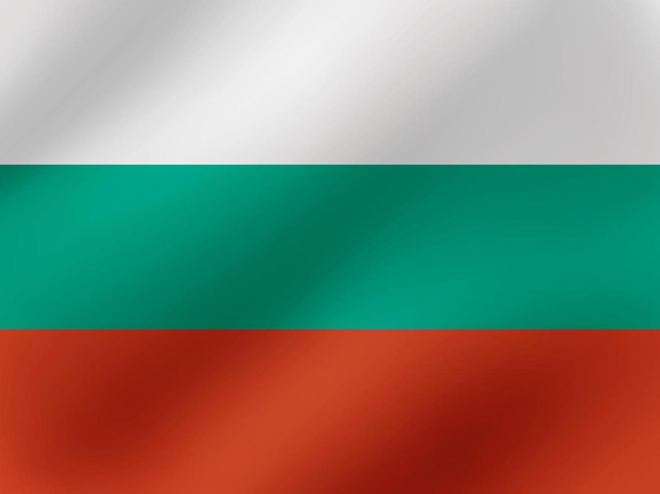 illustration ondulée réaliste de vecteur de la conception du drapeau de la bulgarie