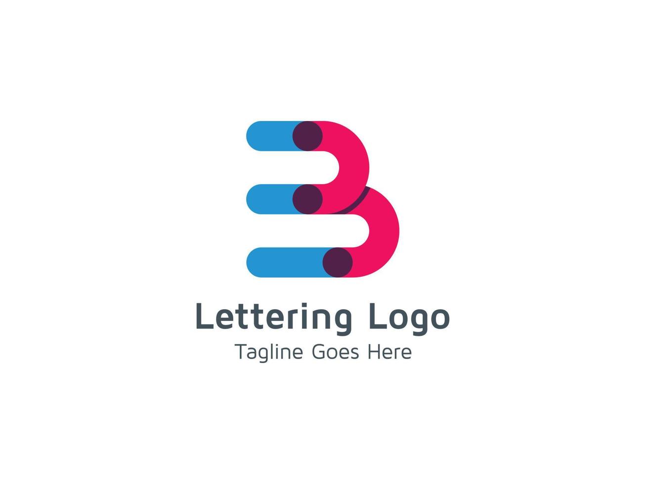 lettrage b logo template design simple couleur clair gratuit pro vecteur