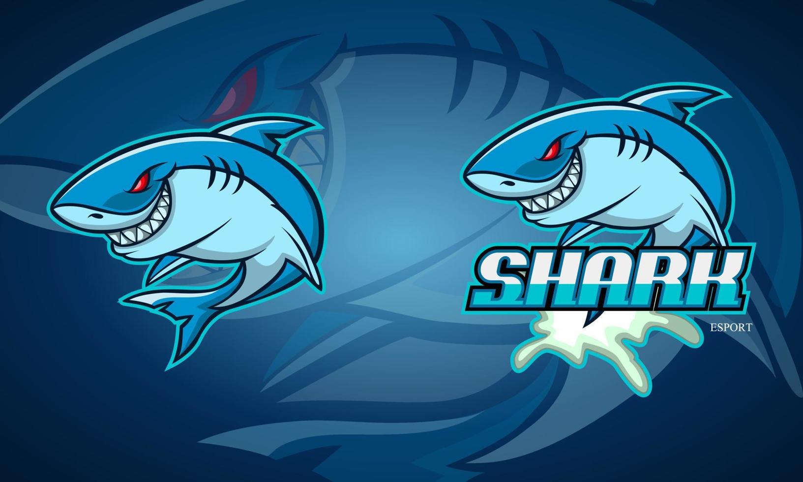 création de logo esport mascotte requin vecteur