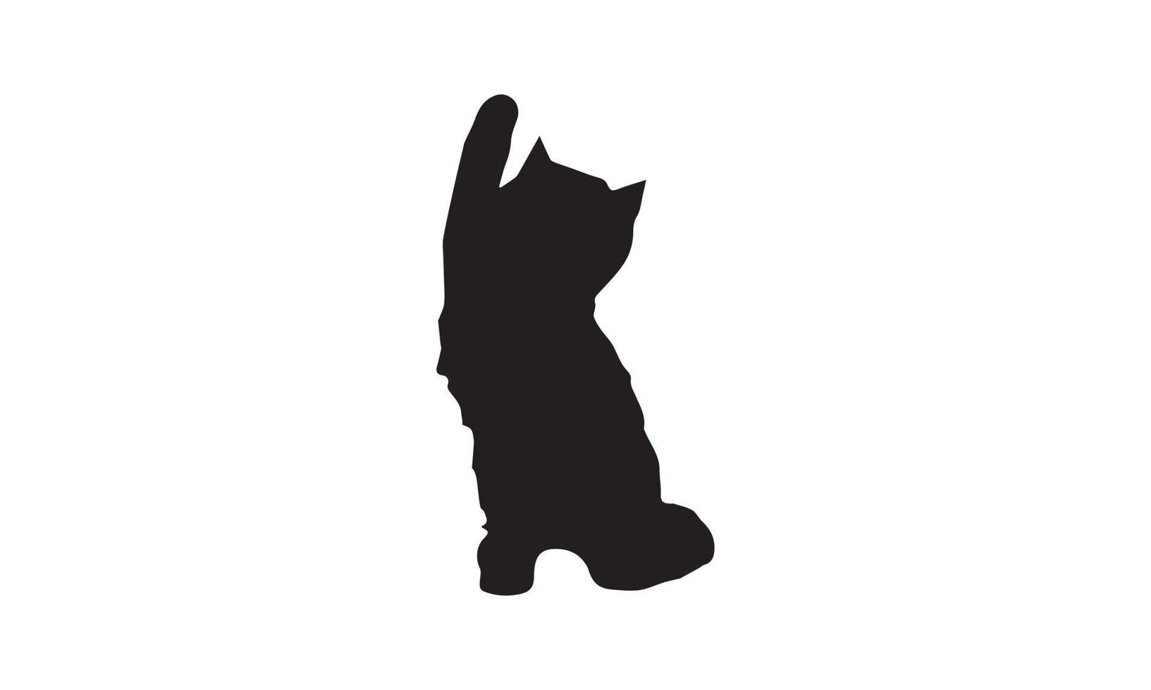 chat vector illustration design noir et blanc