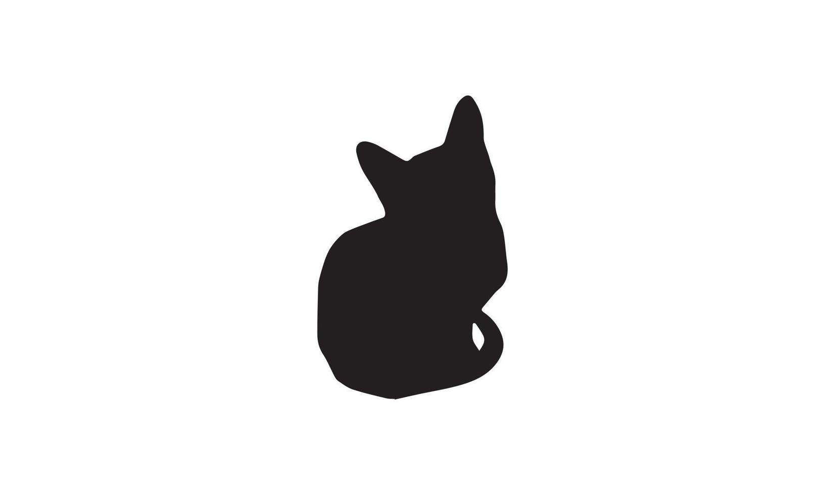 chat vector illustration design noir et blanc