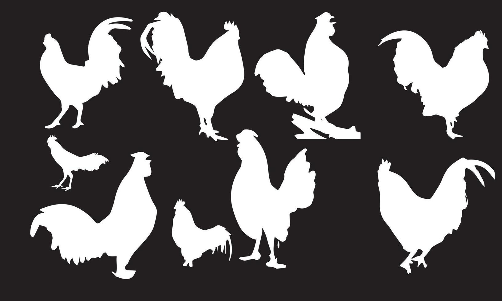 poulet vector illustration design collection noir et blanc