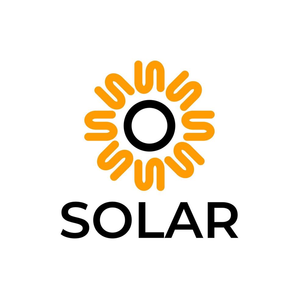 logo de l'énergie solaire. modèle de conception de logo soleil. bon pour toute entreprise ayant un thème solaire. vecteur