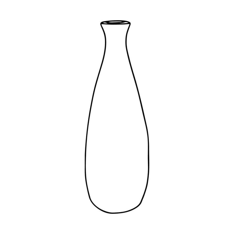 vase pour fleurs dans le style de doodle.image noir et blanc.monochrome.interior item.vector image vecteur