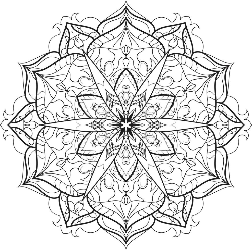 vecteur gratuit de fleur de mandala en noir et blanc