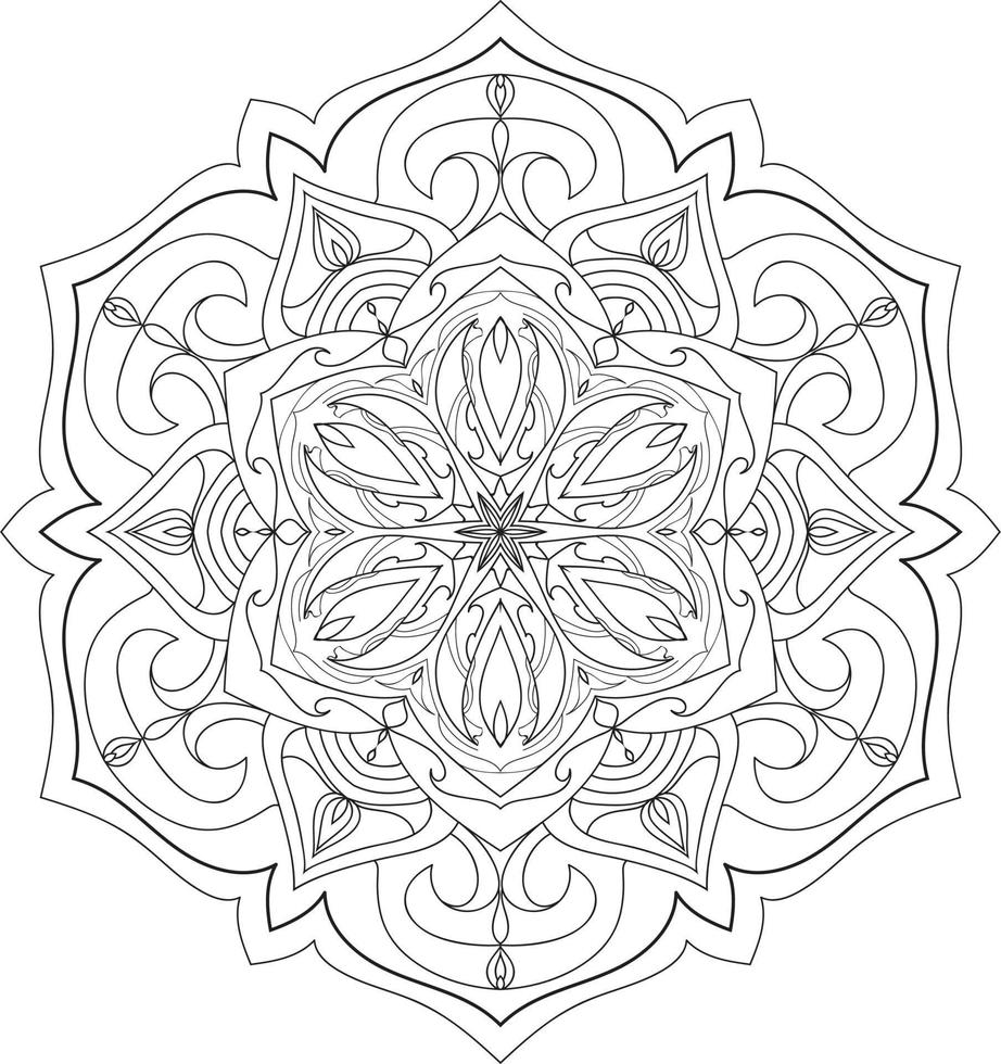 vecteur gratuit de fleur de mandala en noir et blanc