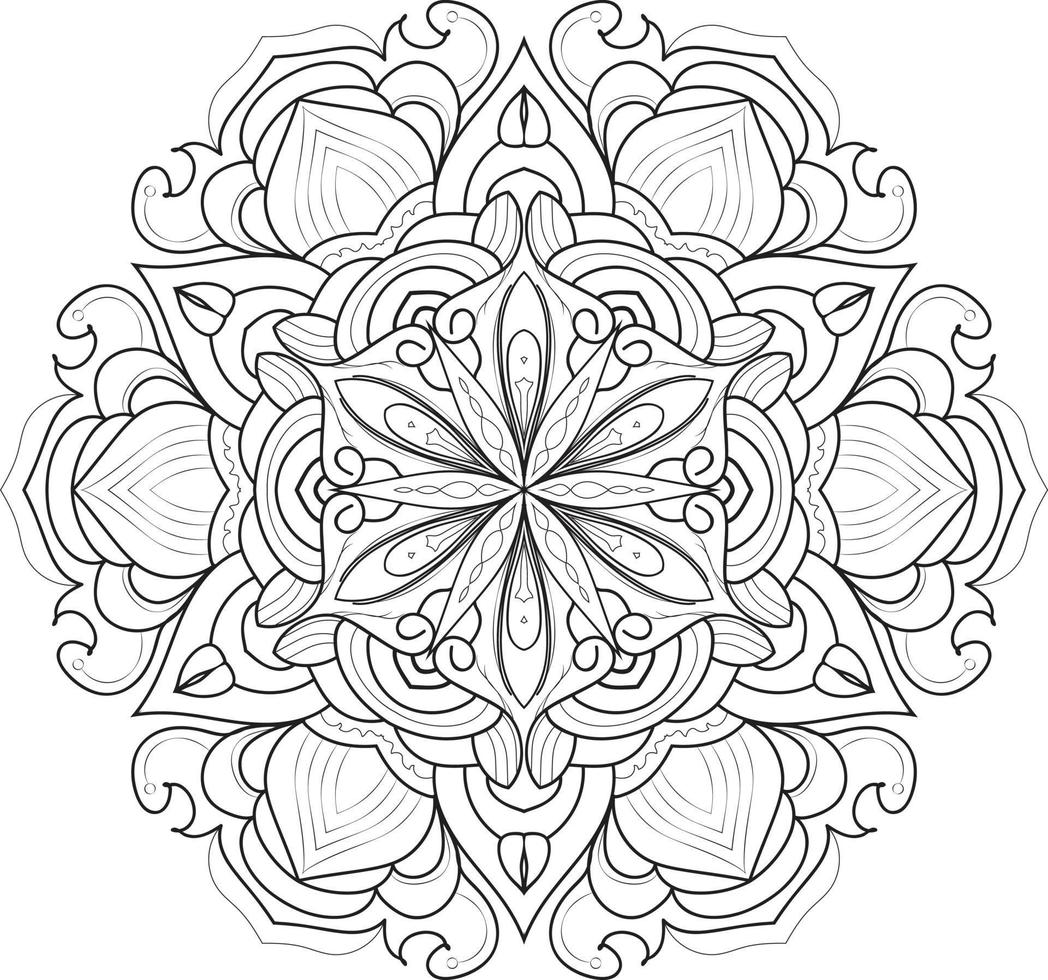 vecteur gratuit de fleur de mandala en noir et blanc