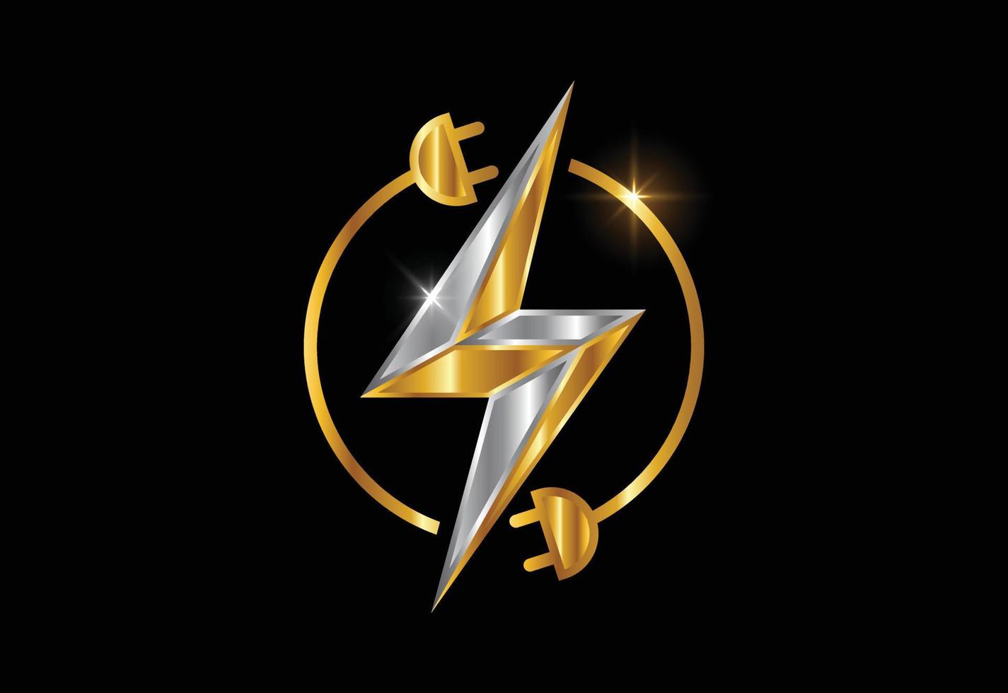 modèle de logo d'électricité symbole de signe de boulon d'éclairage. vecteur