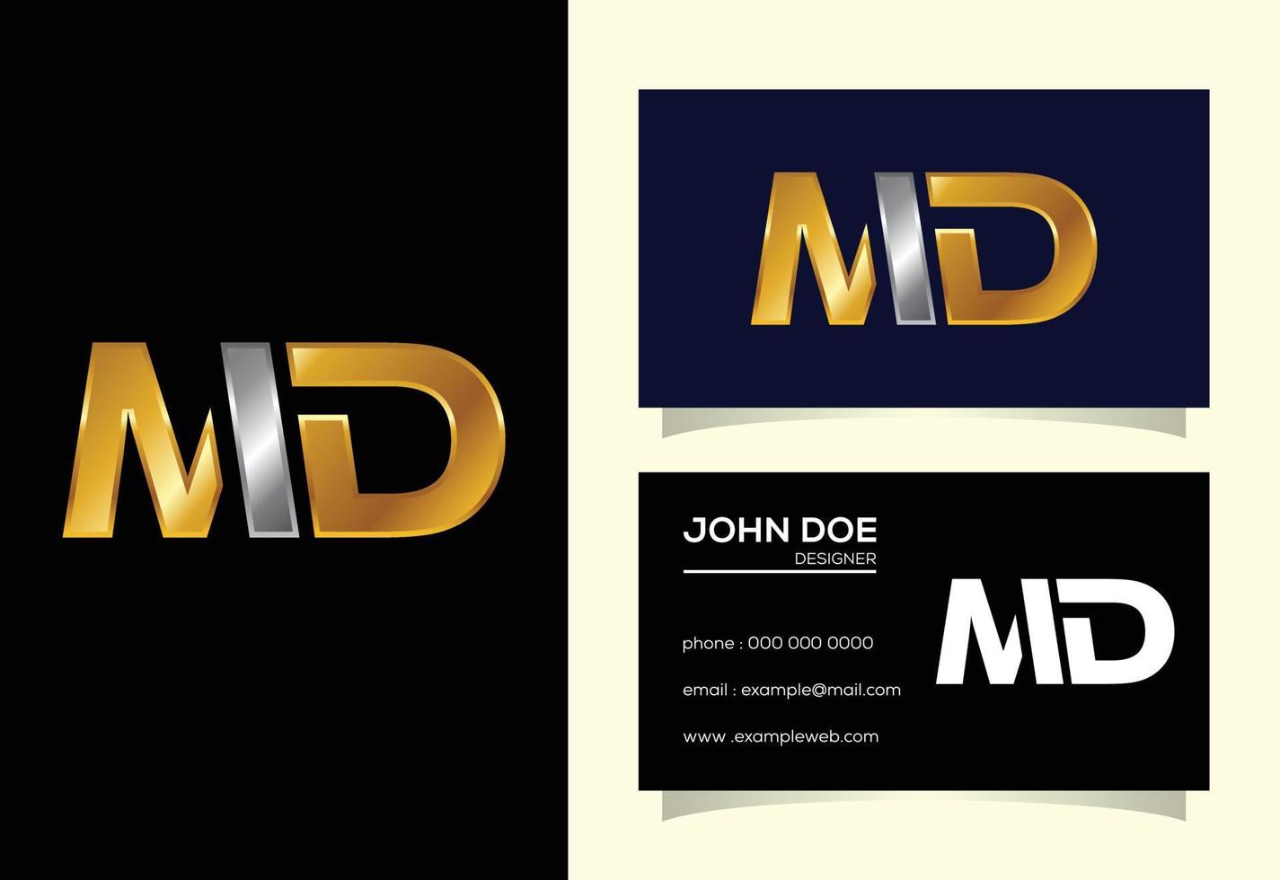 lettre initiale vecteur de conception de logo md. symbole de l'alphabet graphique pour l'identité de l'entreprise
