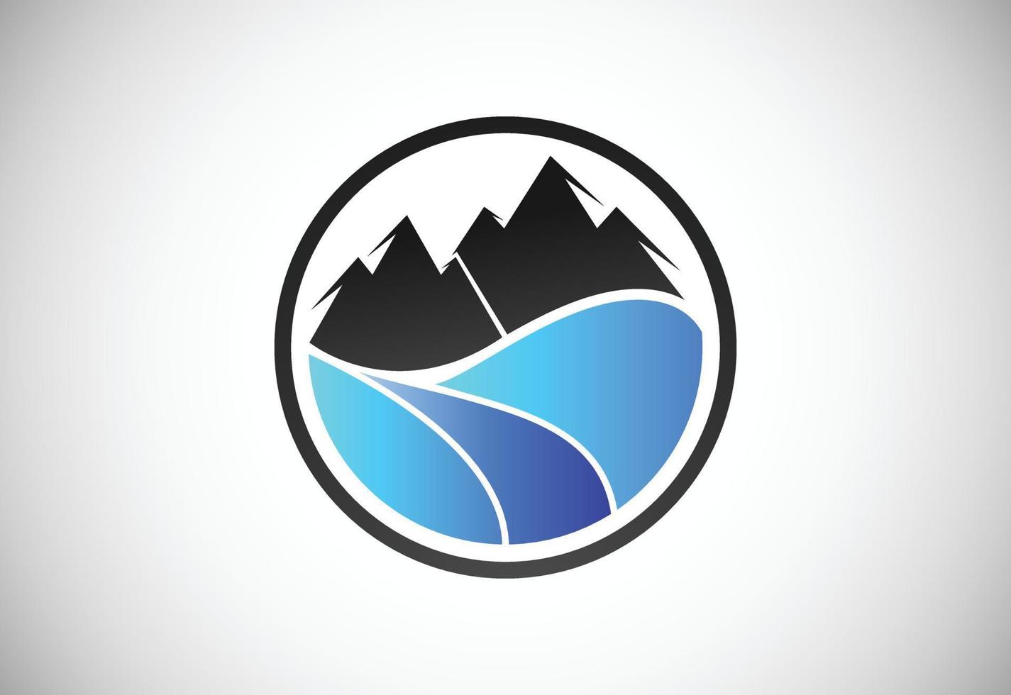 modèle de conception de logo de montagne, symbole de signe de logo de montagne vecteur