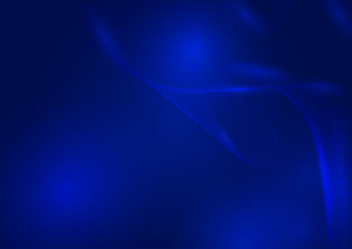 Abstrait bleu vagues de particules avec espace copie pour votre site Web bannière ou votre entreprise. Design moderne Vector Illustration