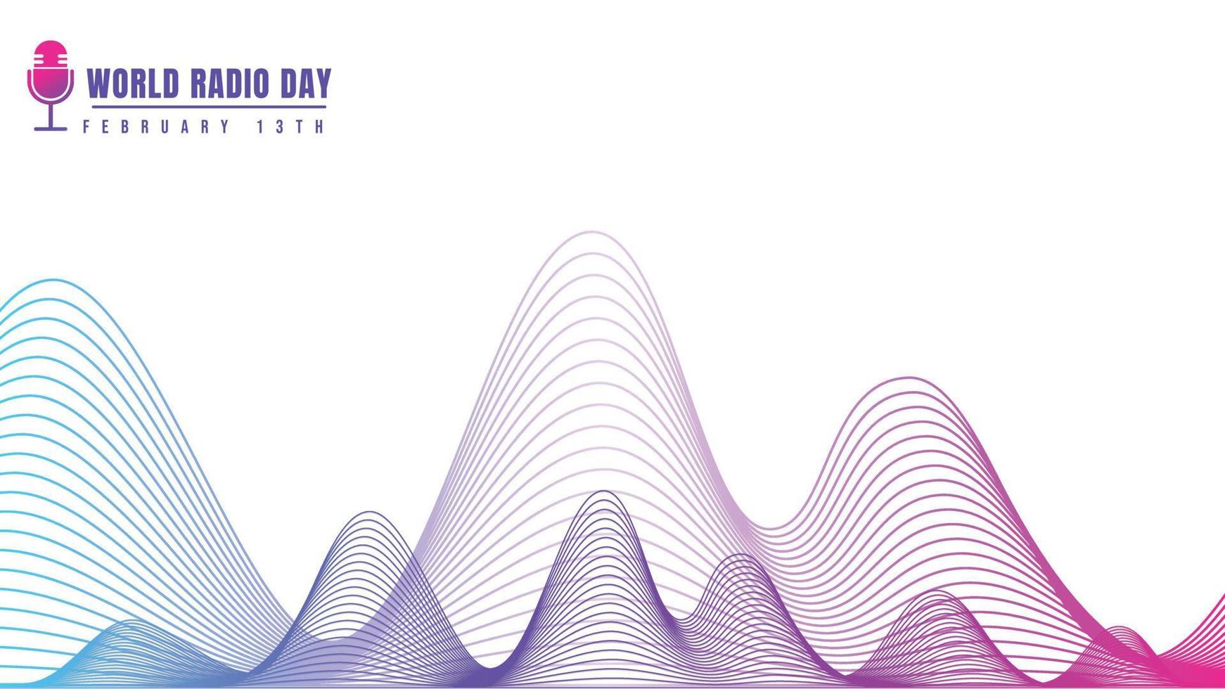 journée mondiale de la radio avec signal d'onde de fréquence vecteur