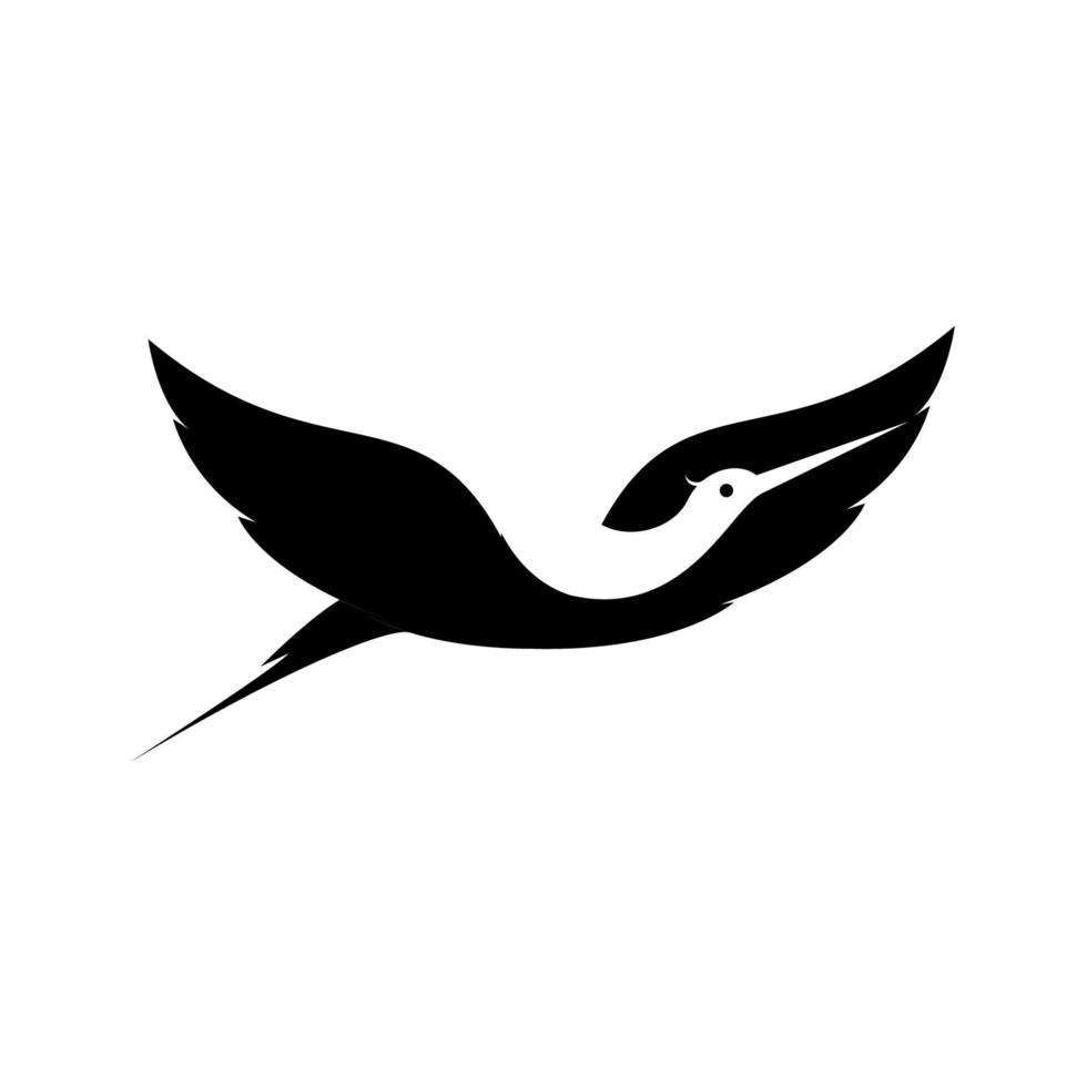 espace négatif oiseau cigogne logo symbole icône vecteur conception graphique illustration idée créatif