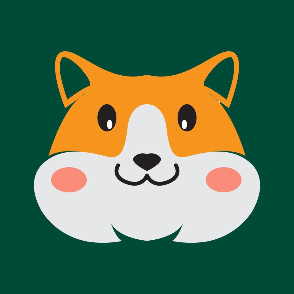 visage orange hamster mignon logo design vecteur graphique symbole icône signe illustration idée créative
