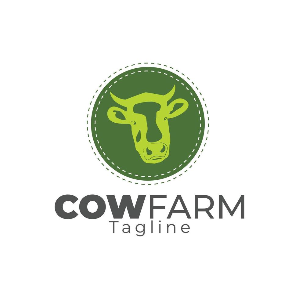 création de logo de ferme bovine vecteur