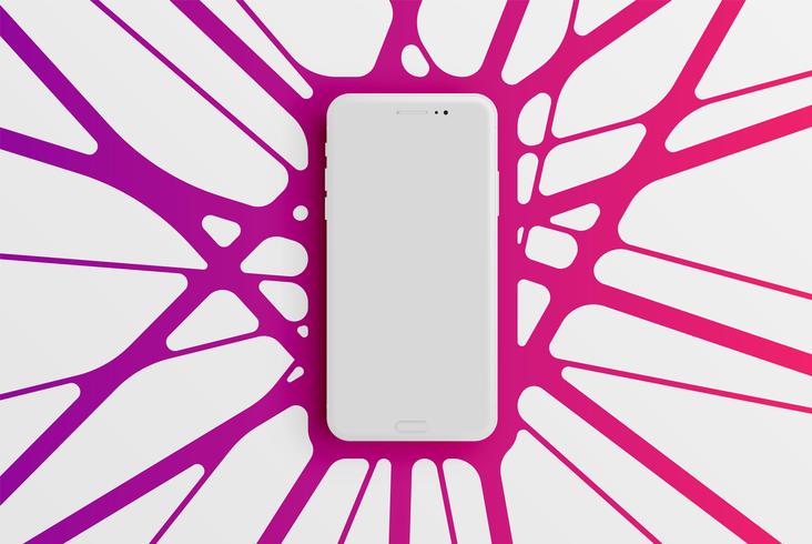 Modèle de smartphone coloré pour la publicité, illustration vectorielle vecteur