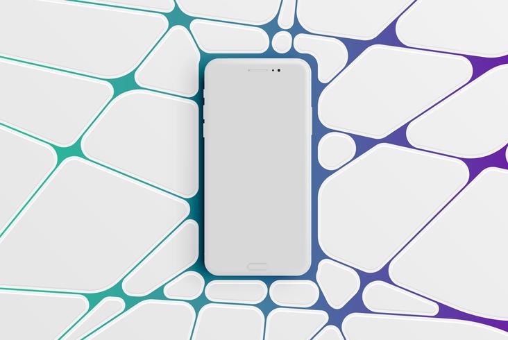 Modèle de smartphone coloré pour la publicité, illustration vectorielle vecteur