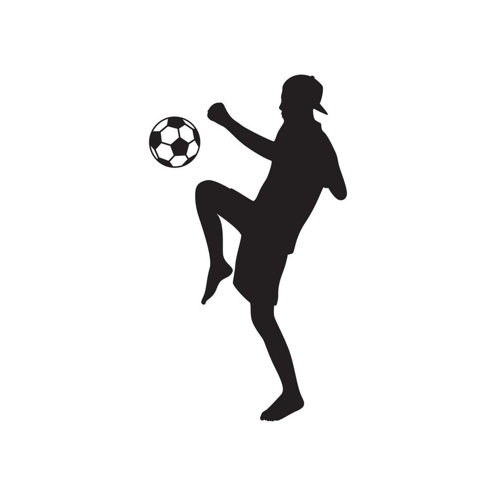 silhouette jeune homme formation football logo création vecteur graphique symbole icône signe illustration idée créative