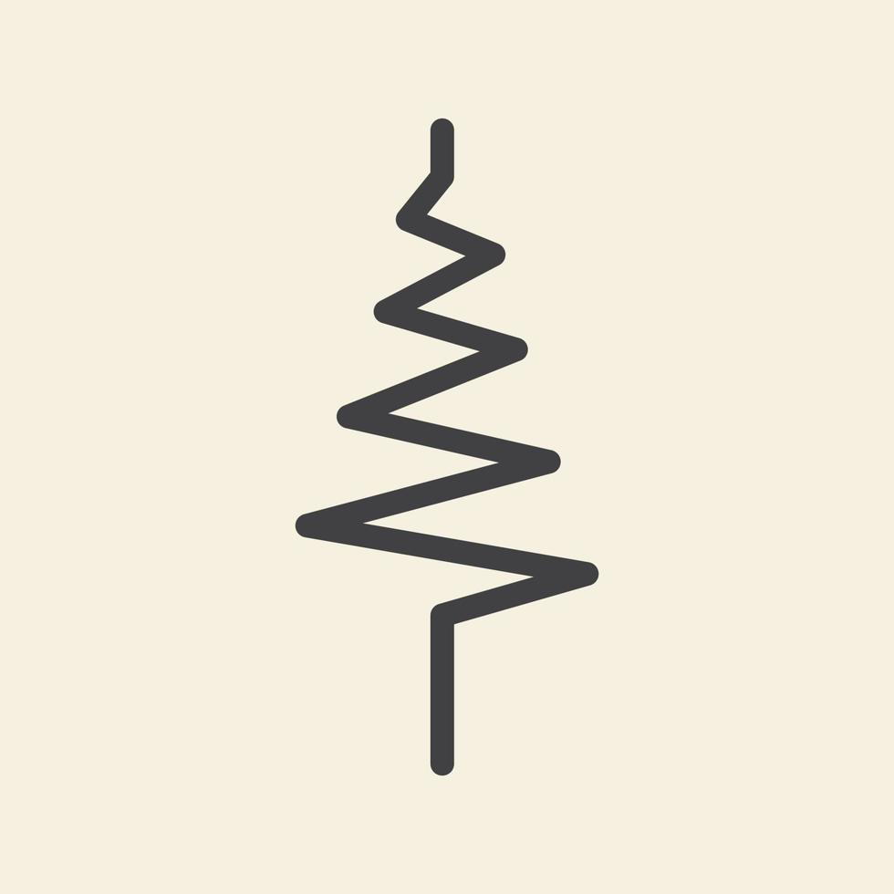 simple pin forêt ligne logo symbole icône vecteur conception graphique illustration