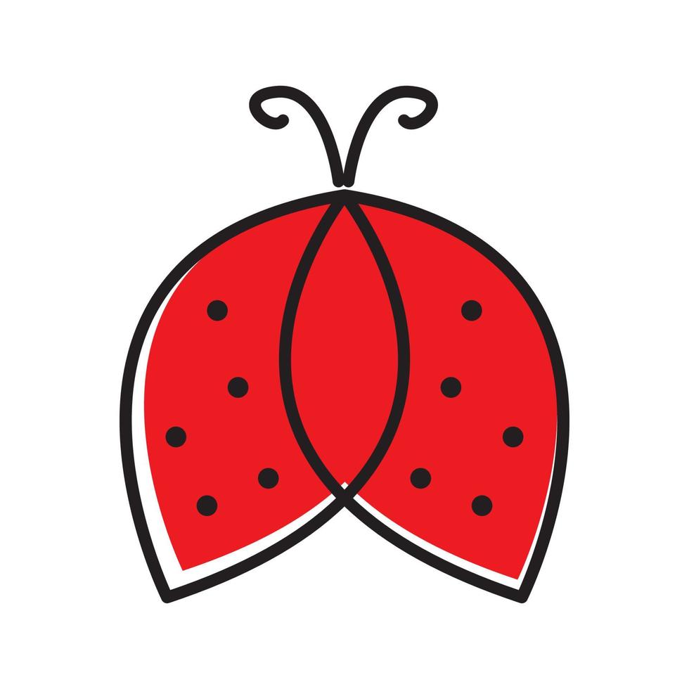 coloré rouge coccinelle insecte ligne logo symbole icône vecteur graphique conception illustration idée créatif