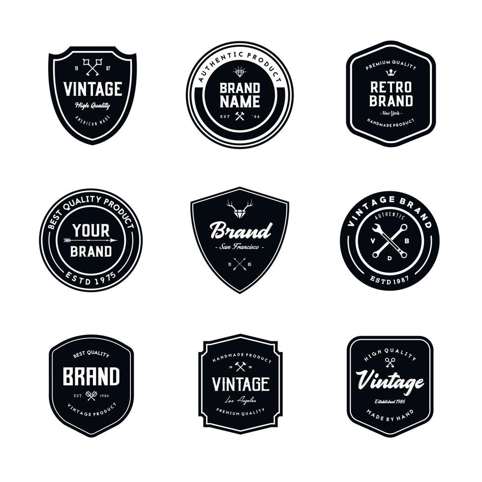 ensemble de modèles de badges logo vintage vecteur