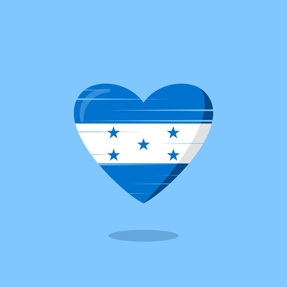 illustration de l'amour en forme de drapeau du honduras vecteur