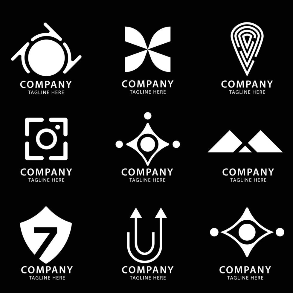 collection de monogrammes de logo d'entreprise parfaite pour l'industrie, le service, le démarrage et plus encore. fichier modifiable vecteur