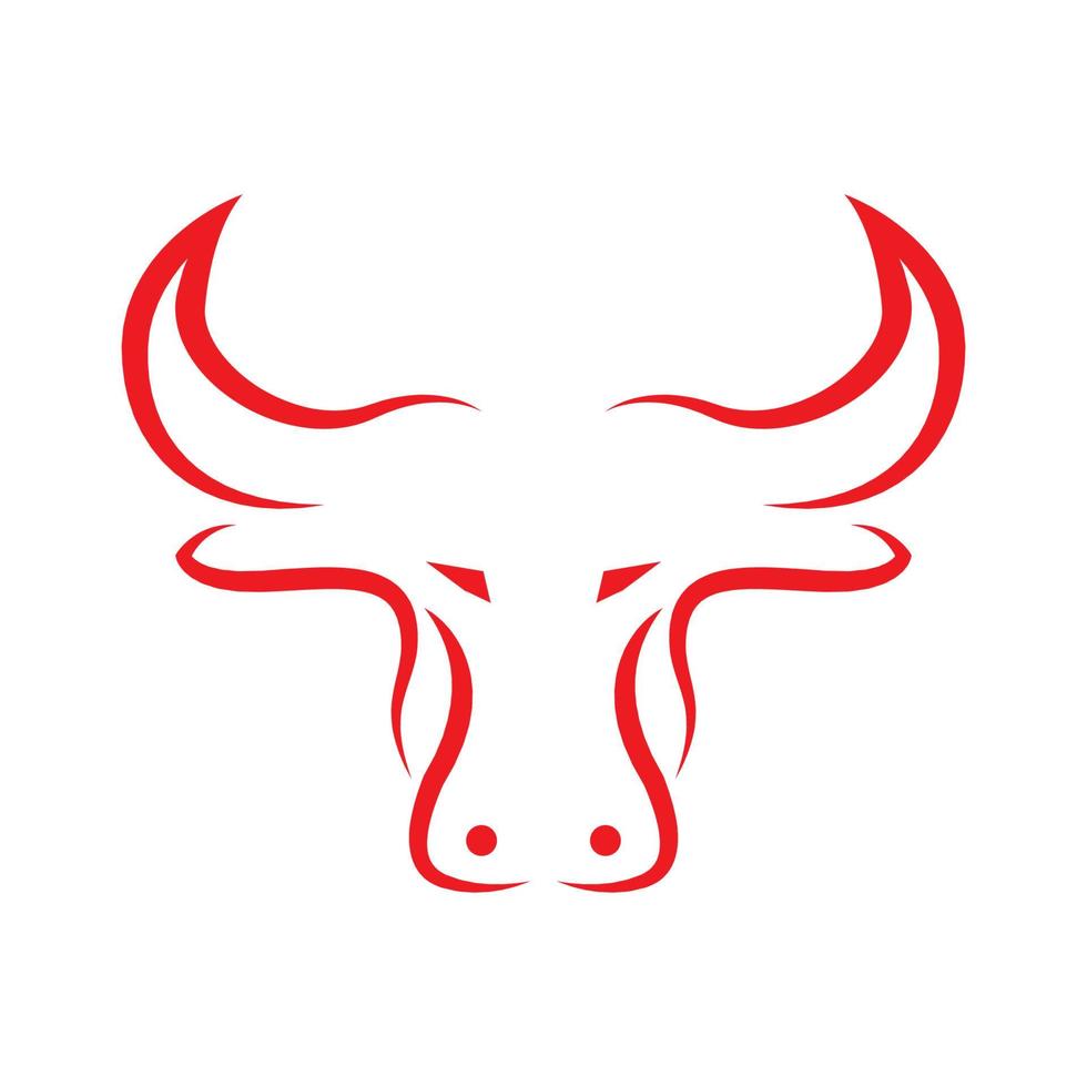 visage rouge minimal buffalo logo design vecteur graphique symbole icône signe illustration idée créative
